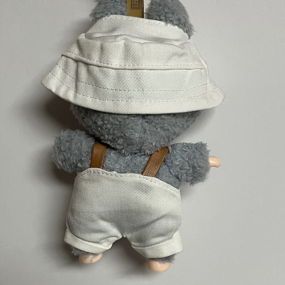 Designer Overalls Bucket Hat 2 Piece Outfit For Labubu White - Picture 2 of 9